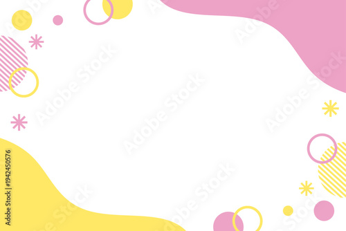 抽象的でポップなフレーム　黄色　ピンク