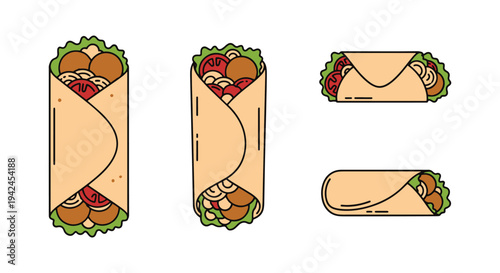 Falafel Wrap Line art vector creative abstract theme