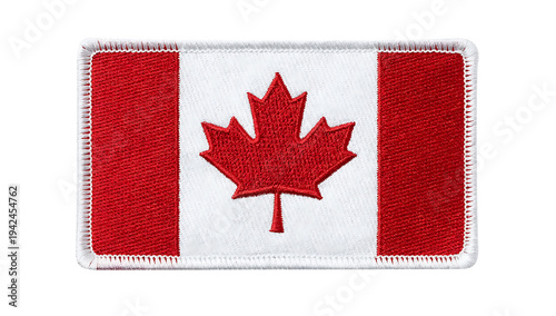 Embroidered Canada Flag Patch with Transparent Background Red Maple Leaf Emblem for Design and Craft