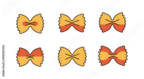 Farfalle Line art vector set soft colorful abstract illustration