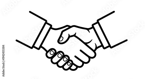 Two hands clasped in a firm handshake representing agreement, partnership, and professional collaboration.