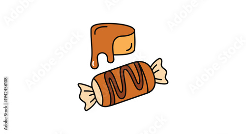 Dulce Leche Candy Line art digital abstract colorful vector
