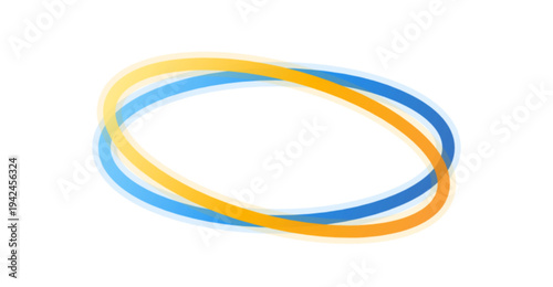 Abstract Blue-Orange Overlapping Ellipses Modern Minimal