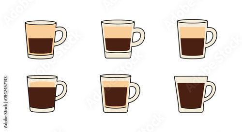 Espresso Shot Line art vector simple abstract colorful illustration