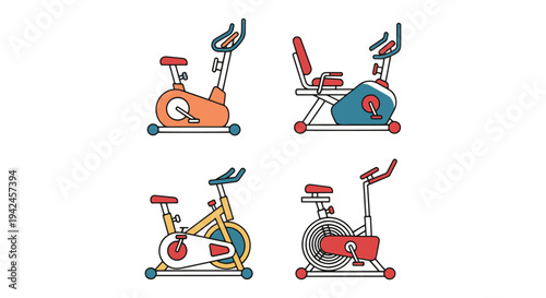 Exercise Bike Line art vector clean creative abstract