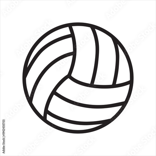Volleyball ball line art icon for sports apps and websites
