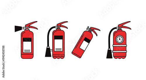 Fire Extinguisher Line art creative contemporary abstract color illustration