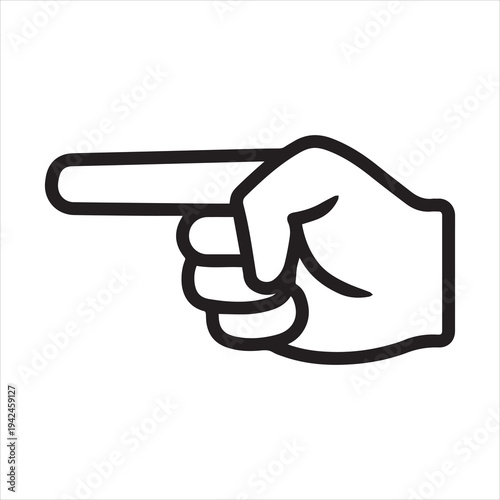 Finger pointing point hand gesture line art vector icon for apps and websites
