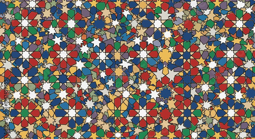 Colorful Jigsaw Puzzle Pieces Pattern.