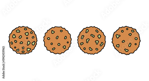 Falafel Ball Line art vector flat modern abstract