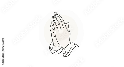 Hands Together in Prayer Gesture.