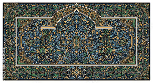 Intricate Persian Carpet Design with Ornate Patterns.