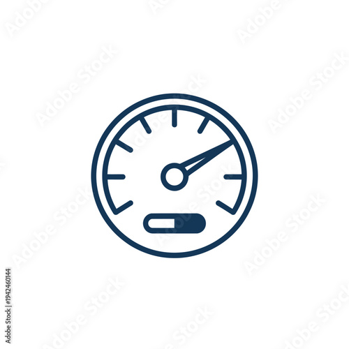 Simple blue gauge icon displaying a moderate reading on a circular scale
