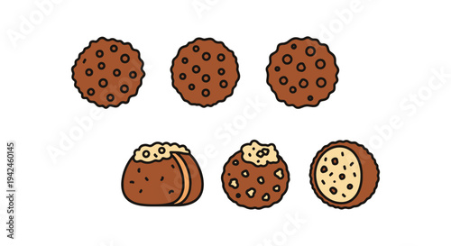 Falafel Ball Line art vector creative fluid abstract color