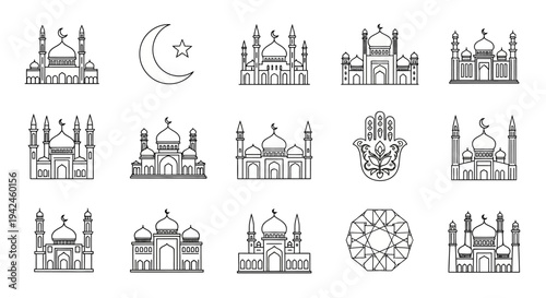 Islamic Mosque Architectural Elements Collection.