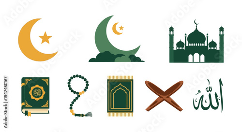 Islamic Symbols and Icons Collection.