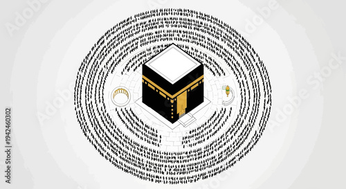 Kaaba Islamic Cube Shrine Mecca Saudi Arabia.