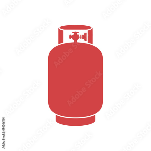 A simple red icon depicting a propane tank with a valve on top