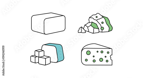 Feta Cheese Line art vector minimal artistic abstract