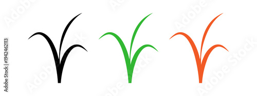 colorful grass blade vector icons