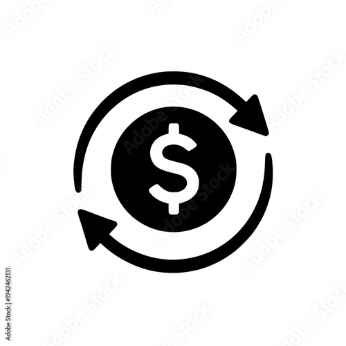 Money Transfer Circular Arrows Icon Vector