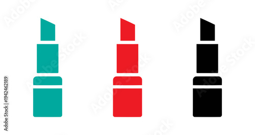set of colorful lipstick icons. vector illustration of colorful lipstick