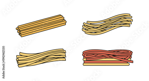 Fettuccine Line art vector modern fluid abstract