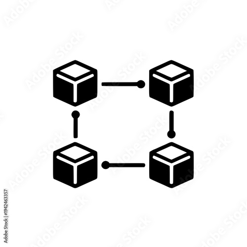 Blockchain Network Vector Icon, Cryptocurrency Digital Technology Symbol