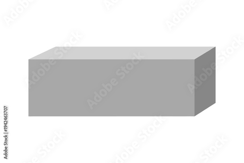 Gray rectangular block rectangle solid