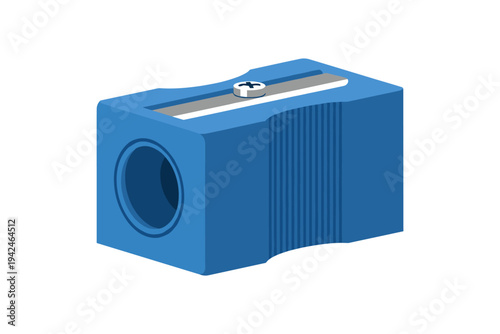 Blue pencil sharpener with metal blade school supplies