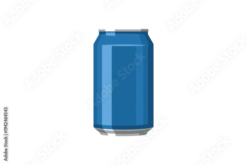 Blue soda can blue can beverage can metal can cylindrical container
