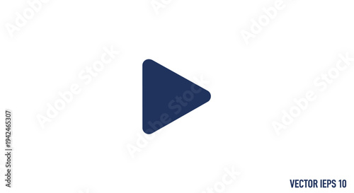 Dark blue play button icon on white background