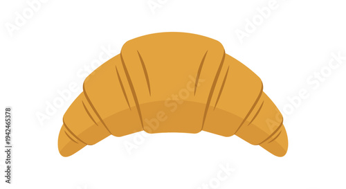 Delicious fresh baked croissant pastry simple flat illustration
