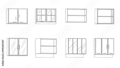 Collection of window designs displayed on a clean white background from a straightforward view
