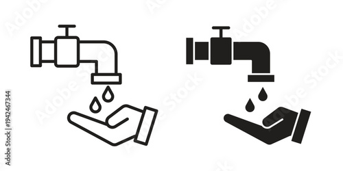 Ablution icon clipart symbol isolated on white background. Flat and stroke designs.
