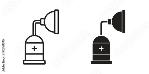 Anesthesia icon clipart symbol isolated on white background. Flat and stroke designs.