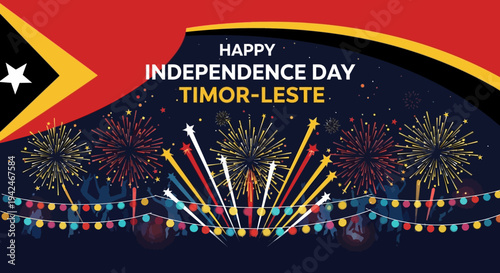 Fireworks Celebrating Timor Leste Independence Day.