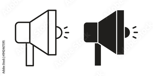 announcement icon clipart symbol isolated on white background. Flat and stroke designs.