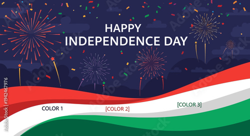 Indian Independence Day Celebration with Fireworks.