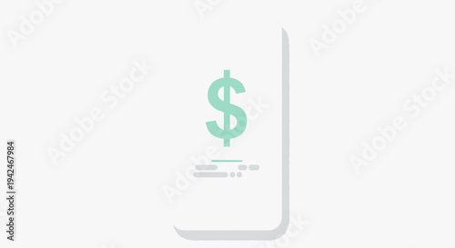 Dollar sign on document icon for financial bill or payment