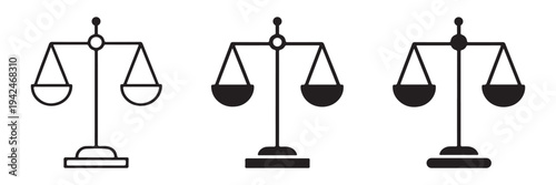 Economies of scale icon line for web, mobile and infographics. Law scale icons in trendy flat style. Icon design, logo, app, UI. Vector illustration. Balance scale icons vector log. Equality, decision