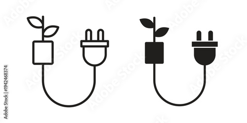 Biomass energy icon clipart symbol isolated on white background. Flat and stroke designs.