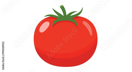 Flat design red tomato illustration on white background