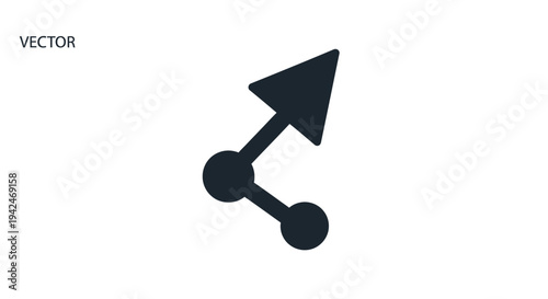 Flat design share network icon with arrow