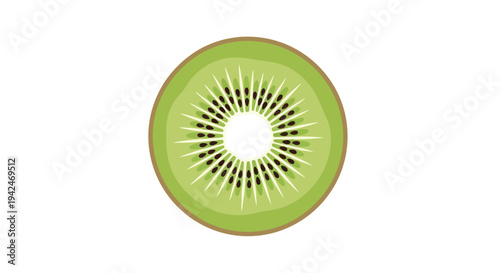 Fresh green kiwi fruit slice on white background