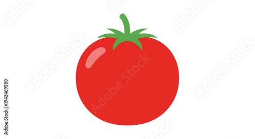 Fresh red tomato flat icon illustration on white background
