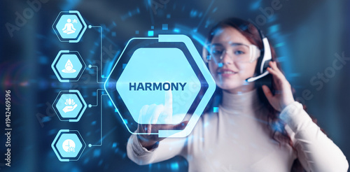 Принти на полотні Concept of harmony, balance, and peaceful coexistence in modern life