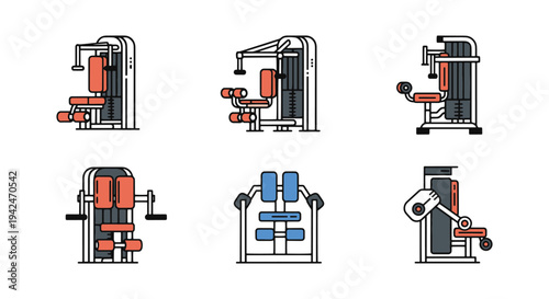 Back Extension Machine Line creative minimal abstract vector