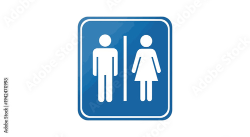 Public restroom sign vector graphic illustration showing male and female symbols 