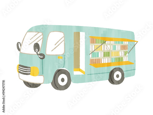 Tableau sur toile 移動図書館車-ガッシュ